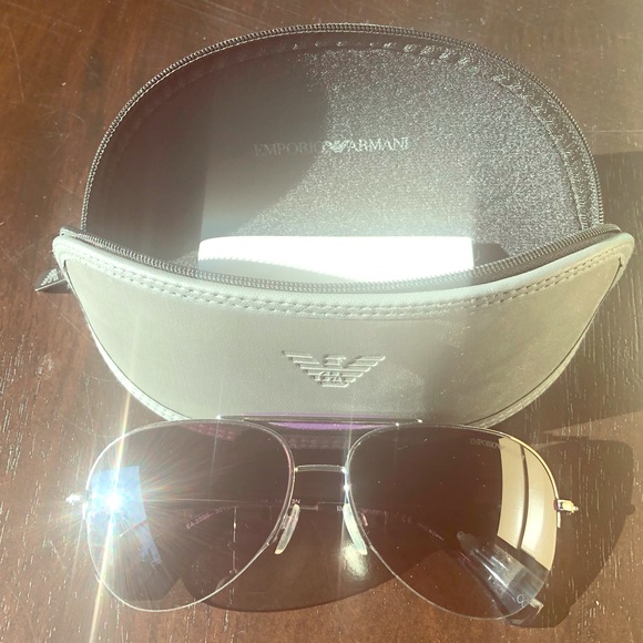 Emporio Armani Accessories - Emporio Armani Purple Aviator Sunglasses